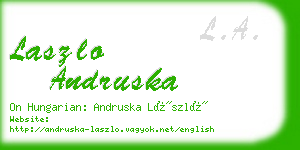 laszlo andruska business card